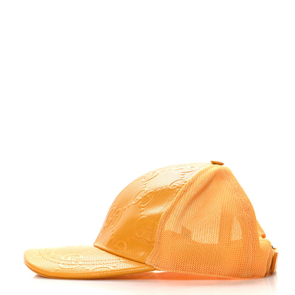 Gucci Calfskin Mesh GG Tennis Embossed Gary Baseball Hat 58 Tangerine 4 of 9
