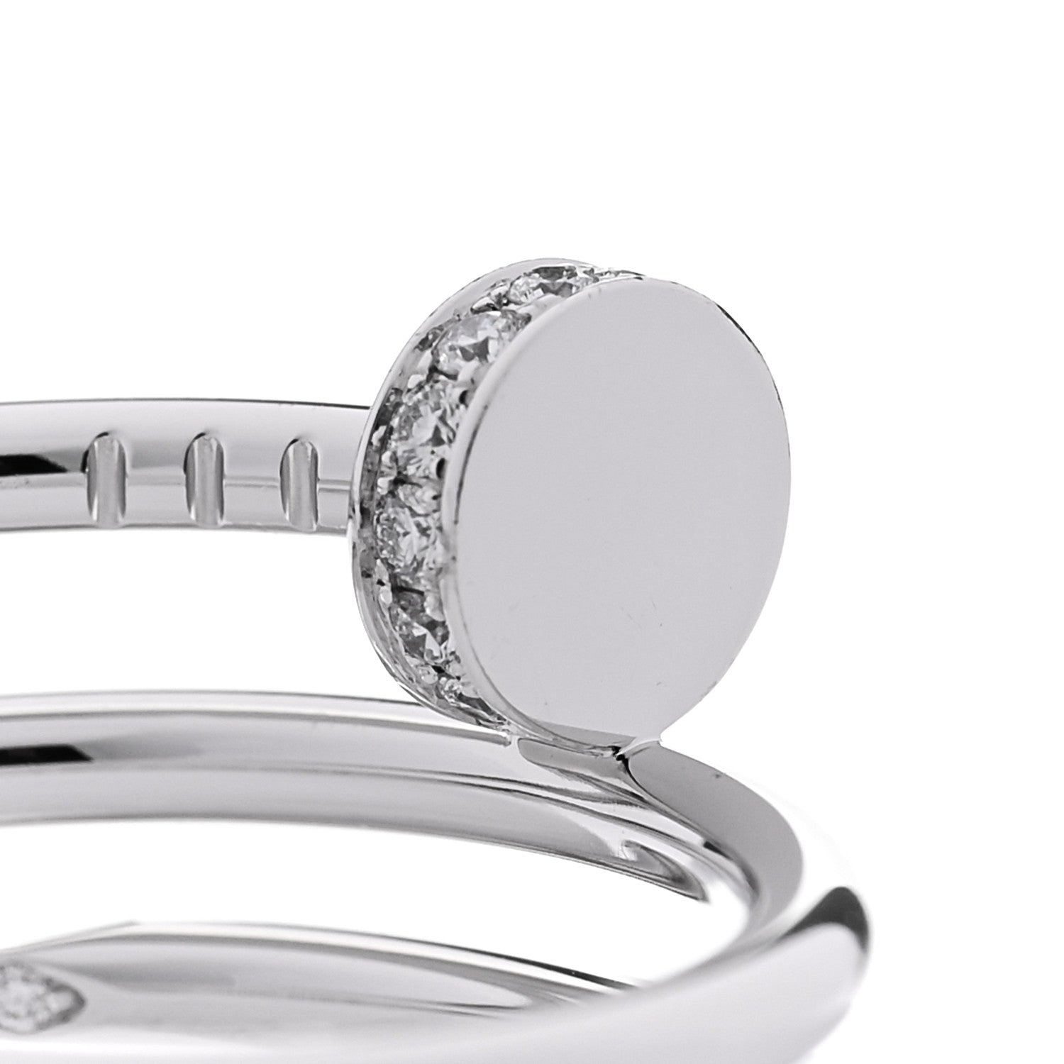 Cartier 18K White Gold Diamond Double Juste Un Clou Ring 55 7.25 4 of 5