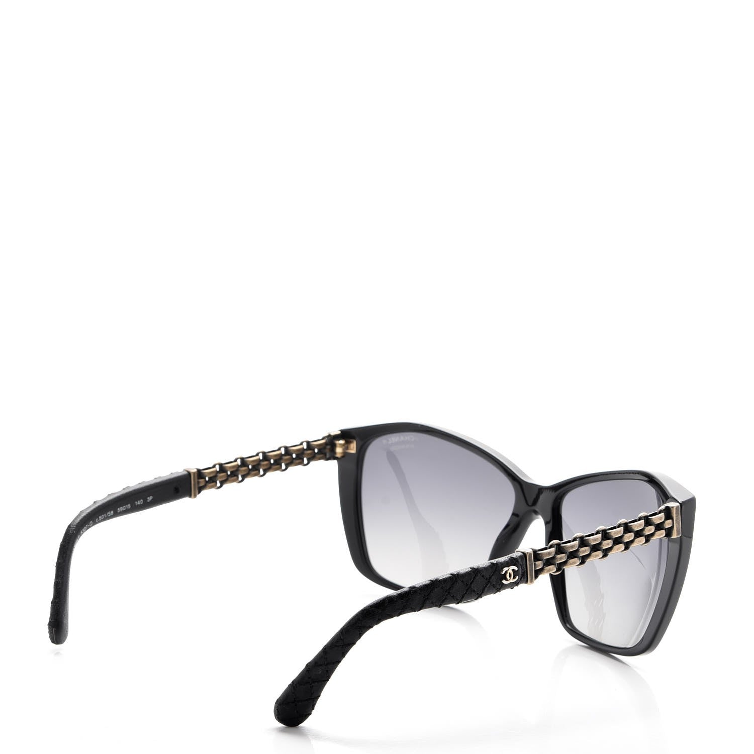 Chanel Lambskin Quilted Reissue Polarized Sunglasses 5327-Q Black 4 of 8