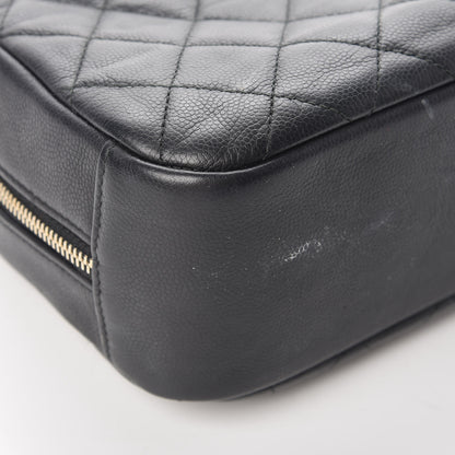 Chanel Caviar Quilted Curvy Pouch Cosmetic Case Black 17 of 19