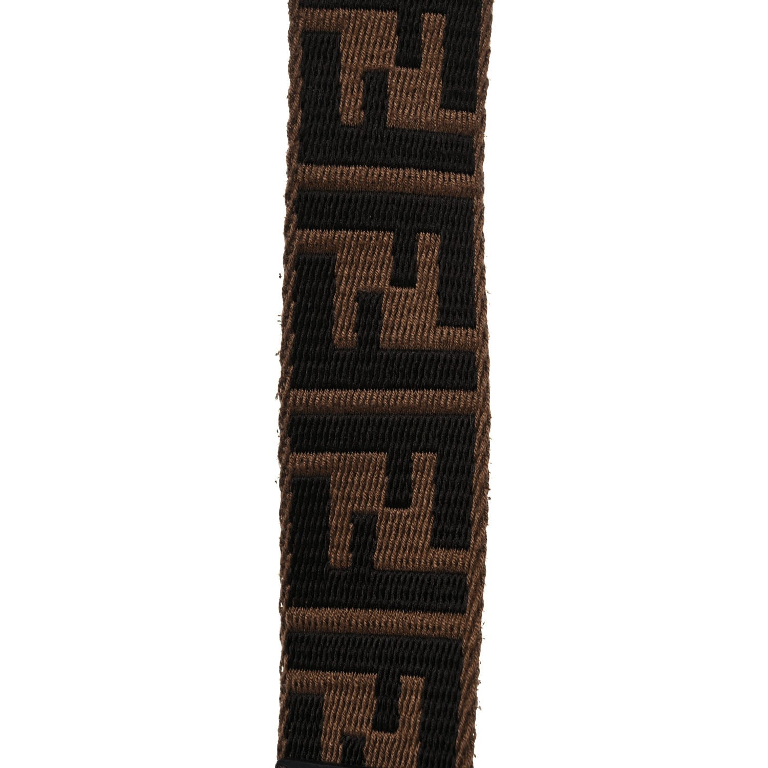 Fendi Ribbon Vitello Century FF 1974 Flat Studded Strap You Fango Marrone Ebano 8 of 8