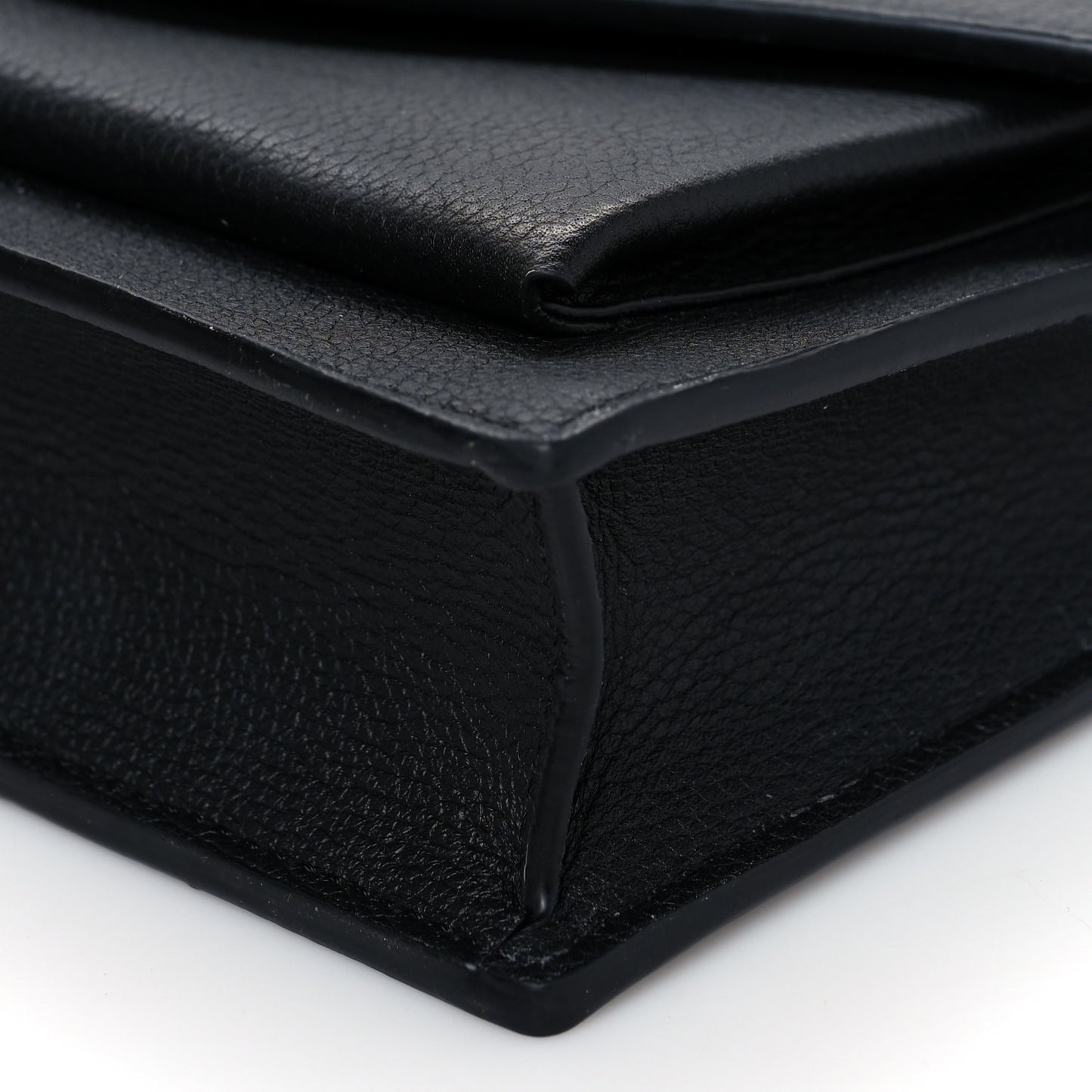 Patent Quilted Medium Double Flap Black