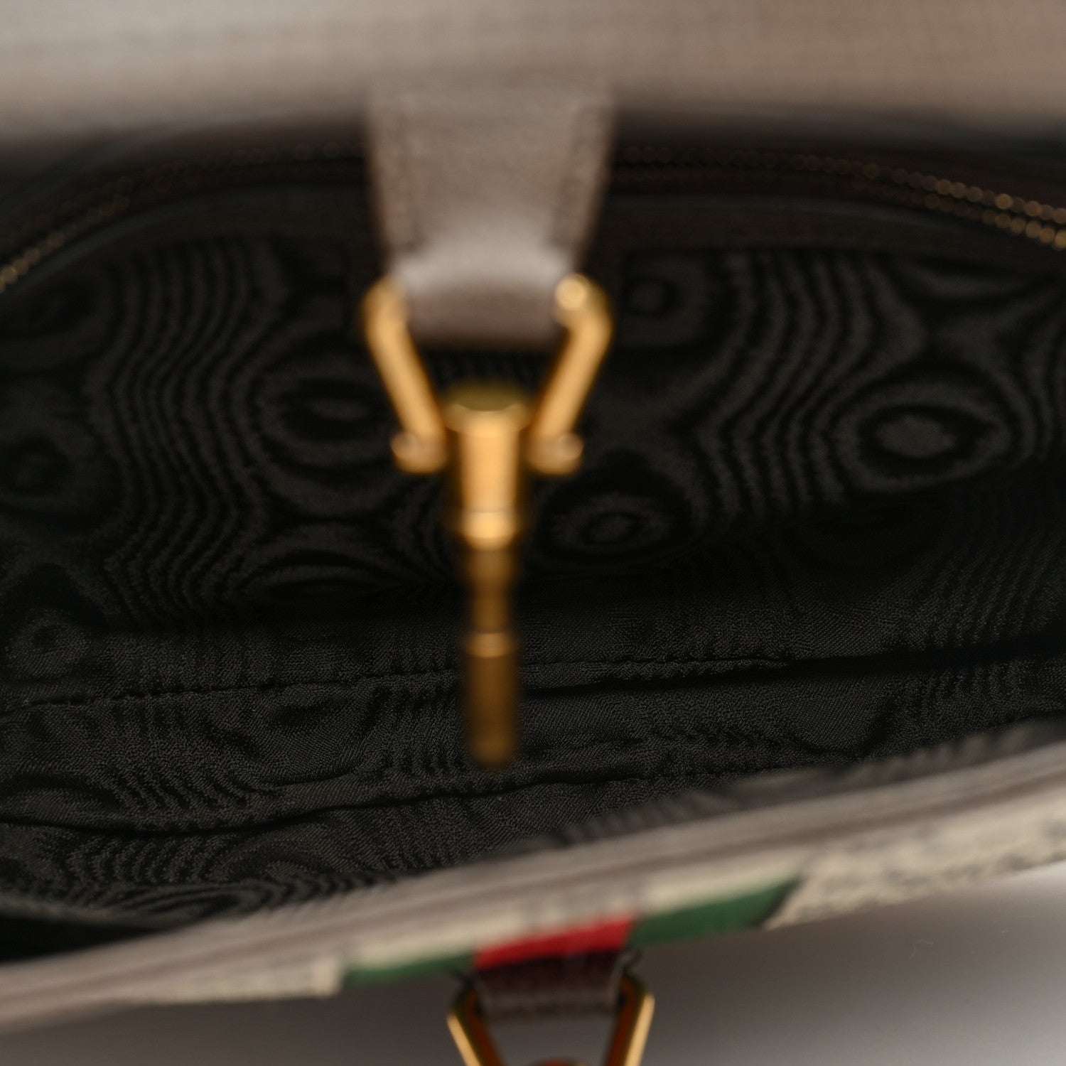 Gucci X BALENCIAGA BB Supreme Monogram Calfskin Web Small Jackie 1961 Hobo Beige Ebony 5 of 9
