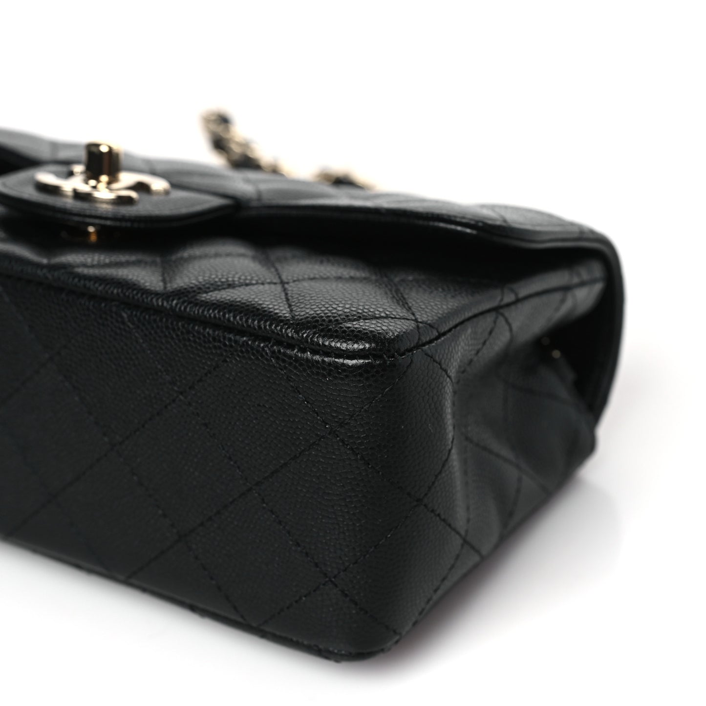 Caviar Quilted Mini Rectangular Flap Black