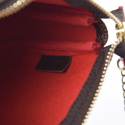Louis Vuitton Damier Ebene 2019 Christmas Animation Mini Pochette Accessories Red 7 of 8
