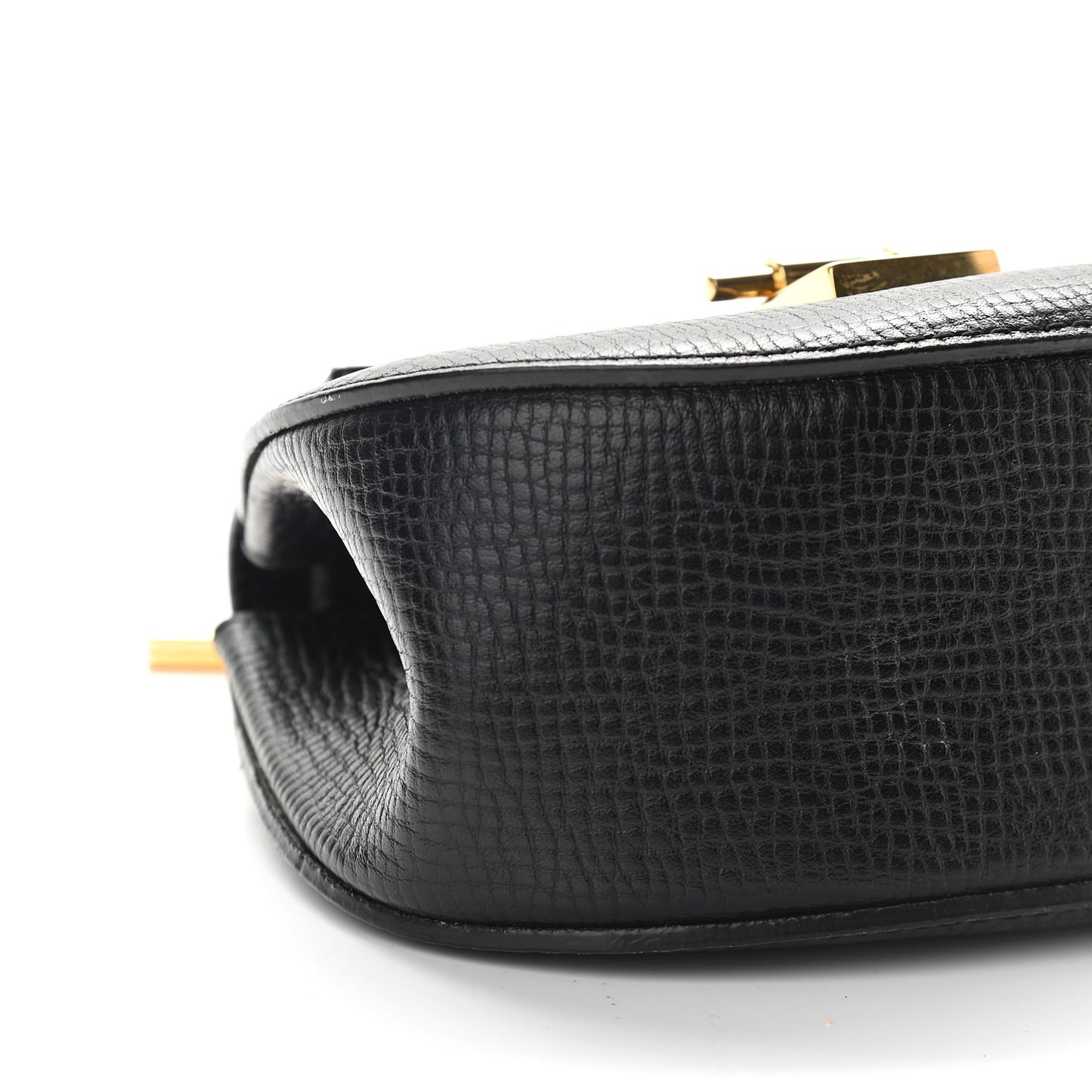 Textured Calfskin Lambskin Nano Drew Shoulder Bag Black