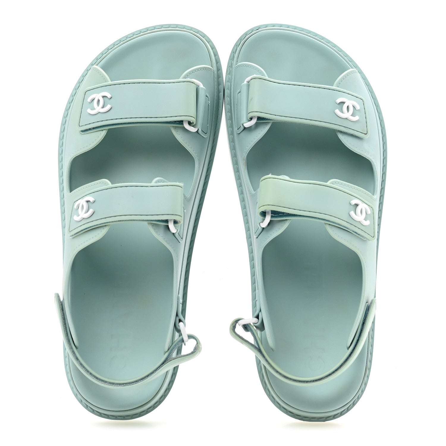 Chanel Rubber CC Dad Sandals 39 Light Blue 2 of 9