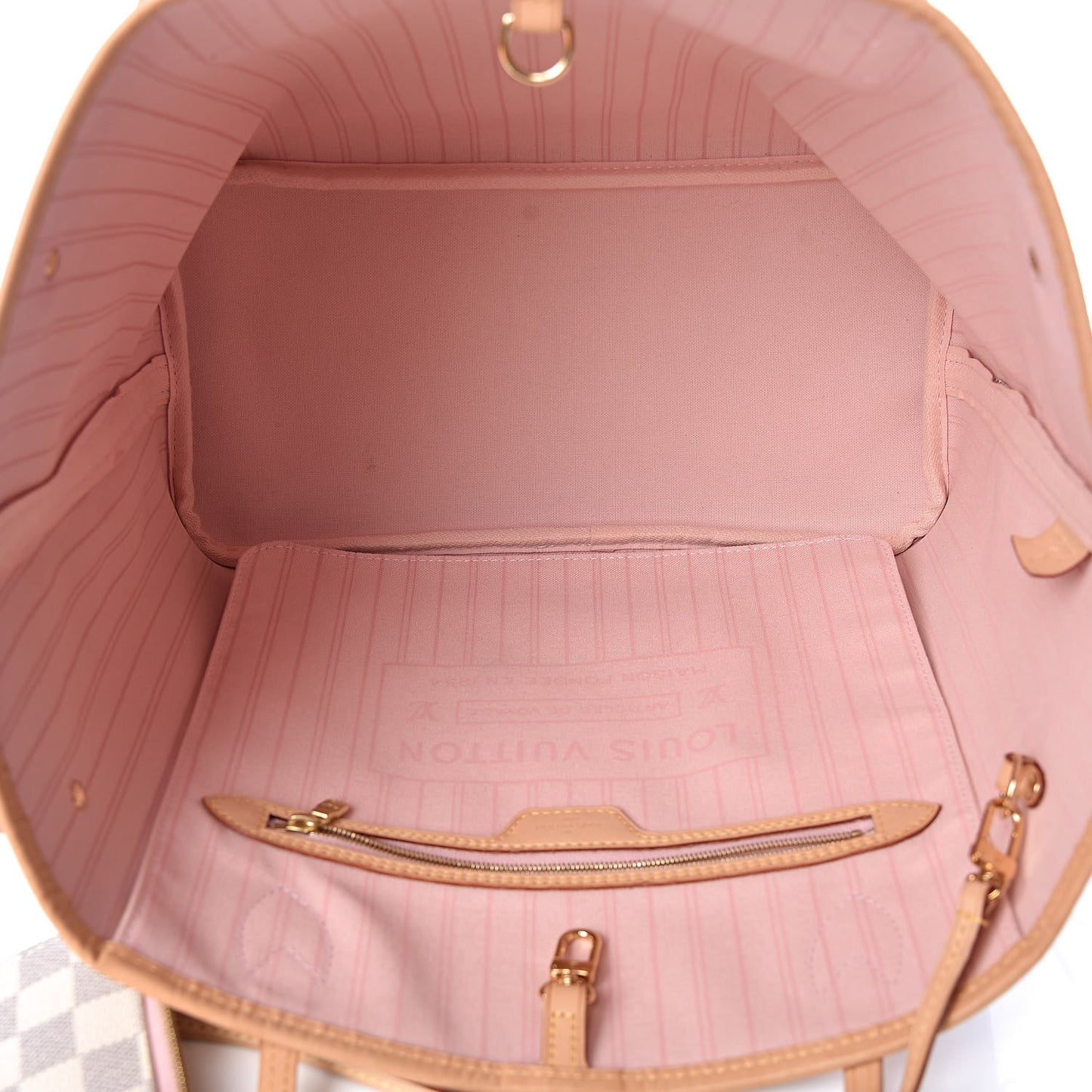 Damier Azur Neo Neverfull MM Rose Ballerine