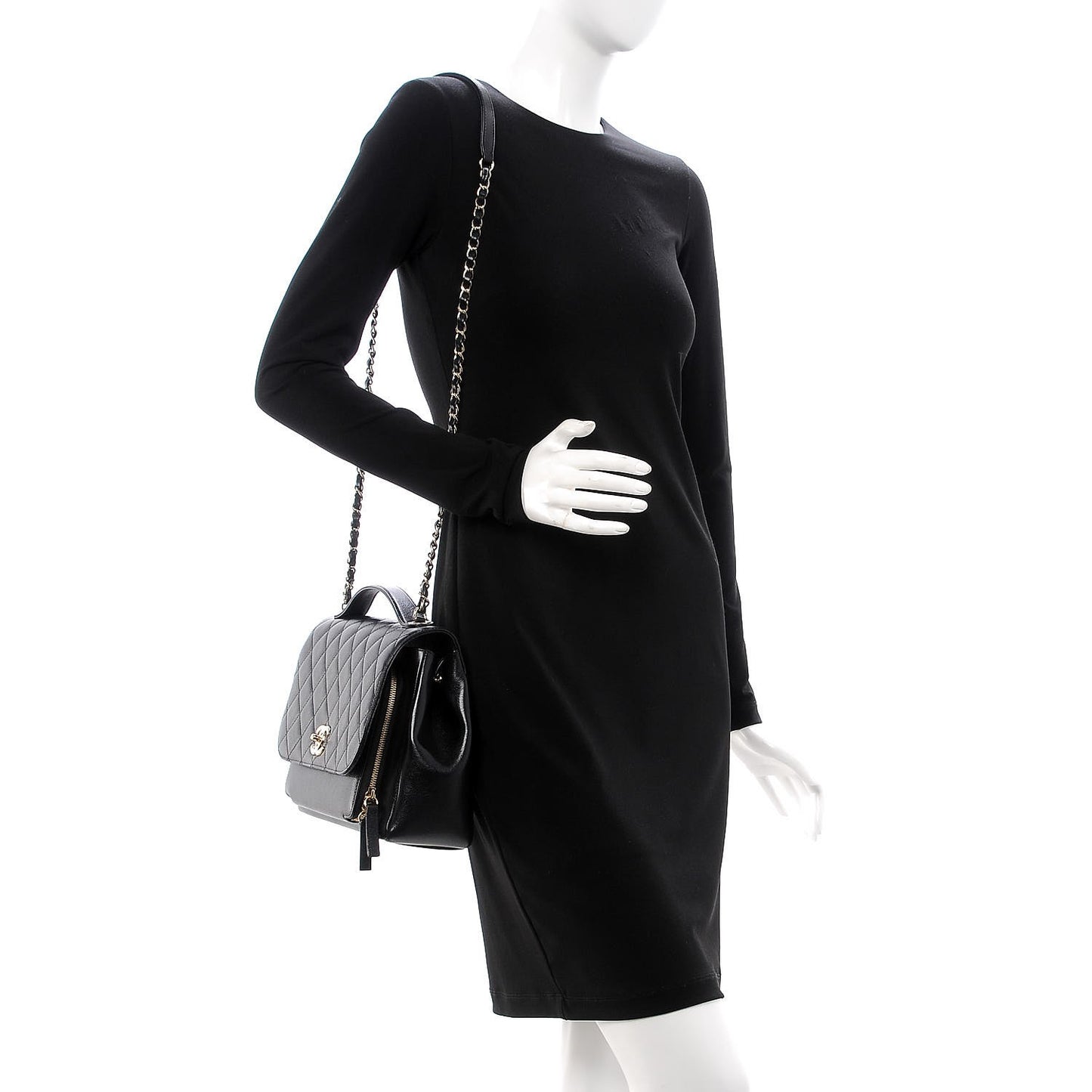 Caviar Quilted Large Business Affinity Flap Black