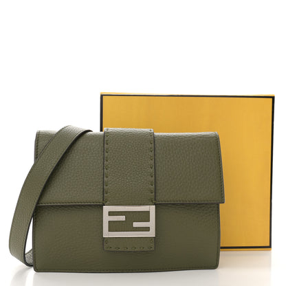Fendi Cuoio Romano Selleria Medium Flat Baguette Oliva 12 of 12