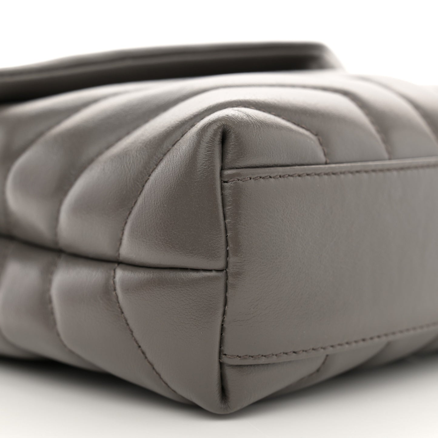 Calfskin Y Quilted Monogram Toy Loulou Crossbody Bag Grey Kaki