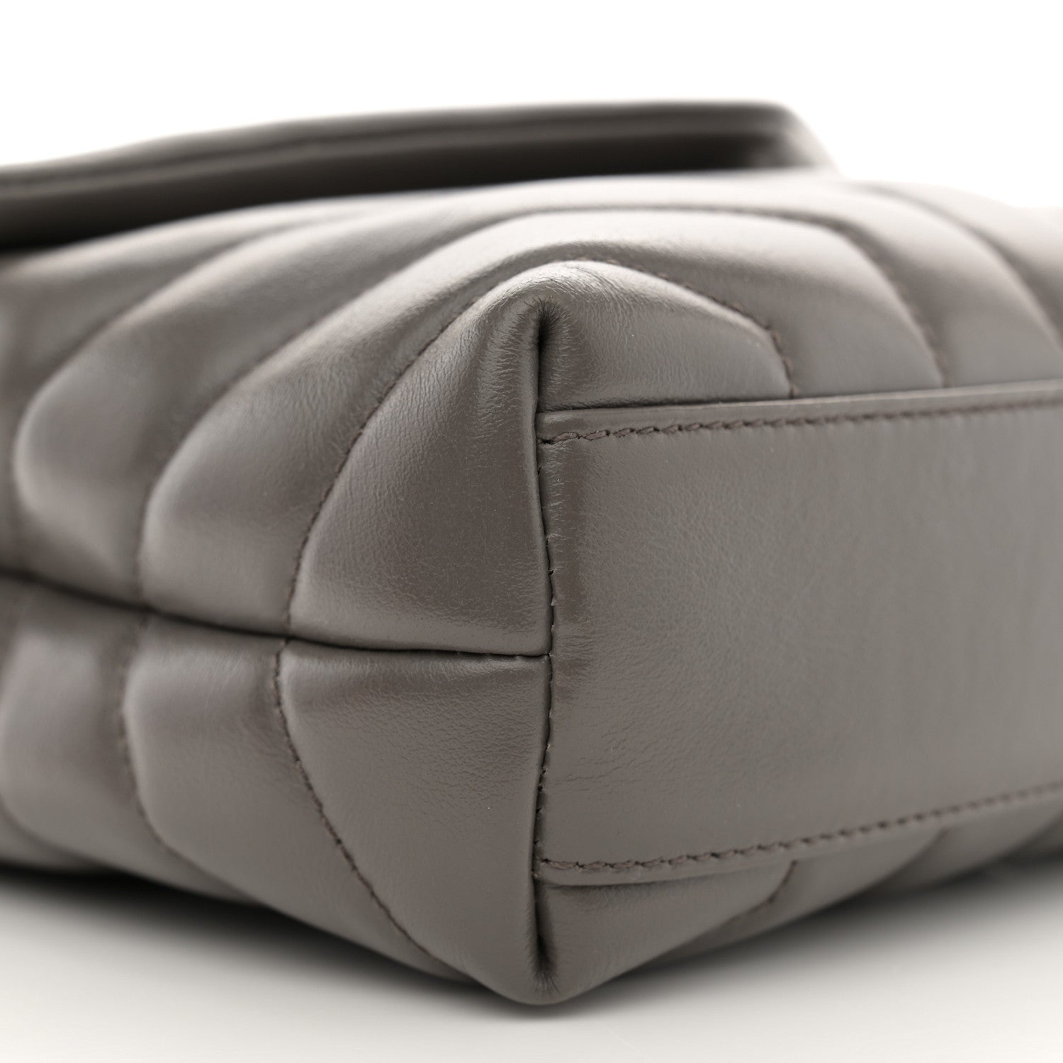 Saint Laurent Calfskin Y Quilted Monogram Toy Loulou Crossbody Bag Grey Kaki 9 of 12