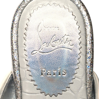 Christian Louboutin Iridescent Glitter Mens Coolito Loafer Mules 37.5 Silver 7 of 8