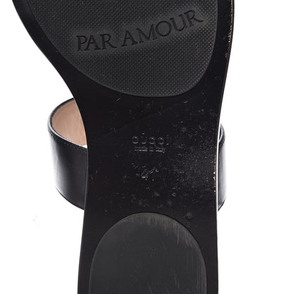 Gucci Calfskin GG Marmont Thong Sandals 41 Black 8 of 14