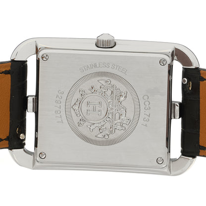 Hermes Stainless Steel Alligator Diamond Bezel Mother of Pearl 29mm Cape Cod Quartz Watch Noir 4 of 4