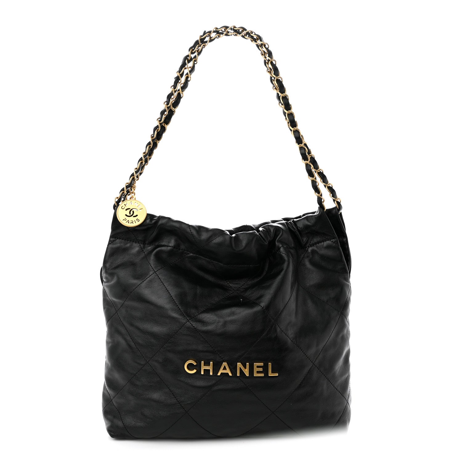Chanel Shiny Calfskin Quilted Small Chanel 22 Black 3 of 12