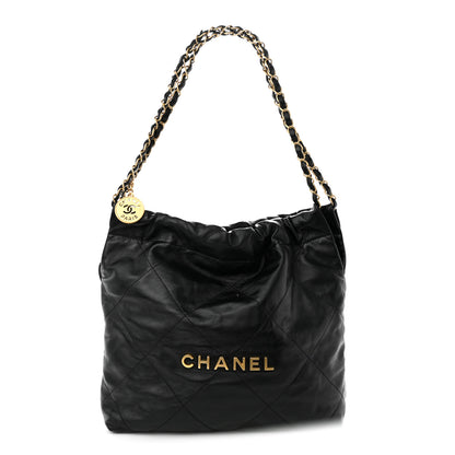 Chanel Shiny Calfskin Quilted Small Chanel 22 Black 3 of 12