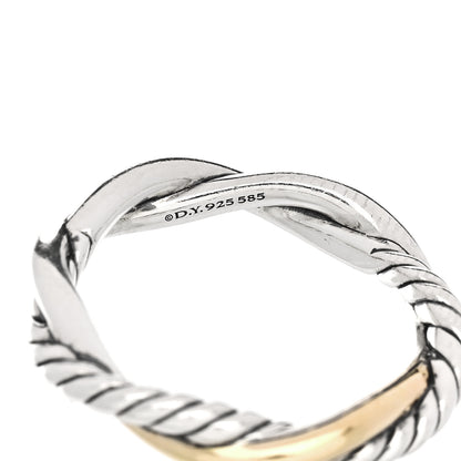 David Yurman Sterling Silver 14K Yellow Gold Petite Infinity Band Ring 52 6 4 of 4