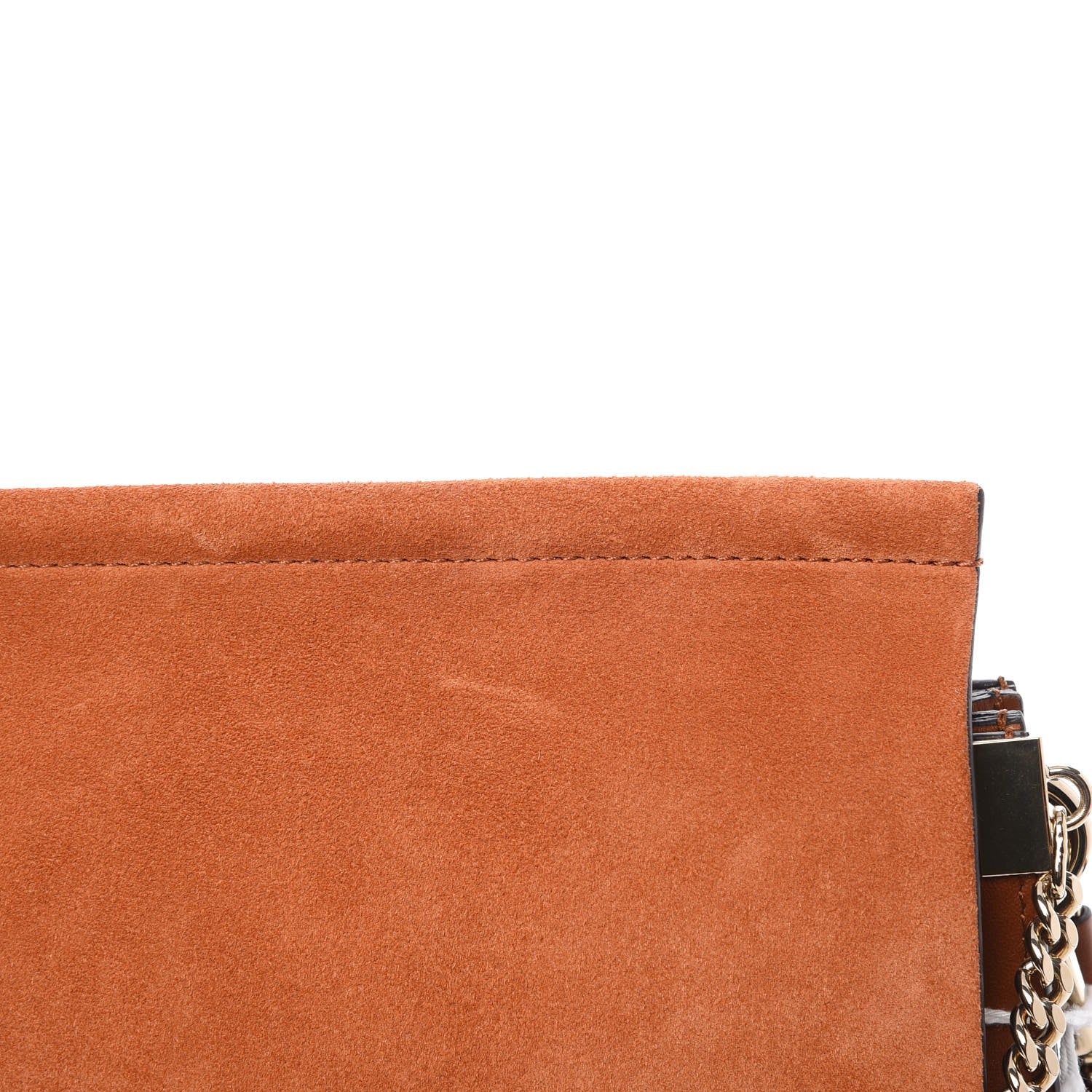 Chloe Suede Calfskin Medium Faye Shoulder Bag Tobacco 7 of 10