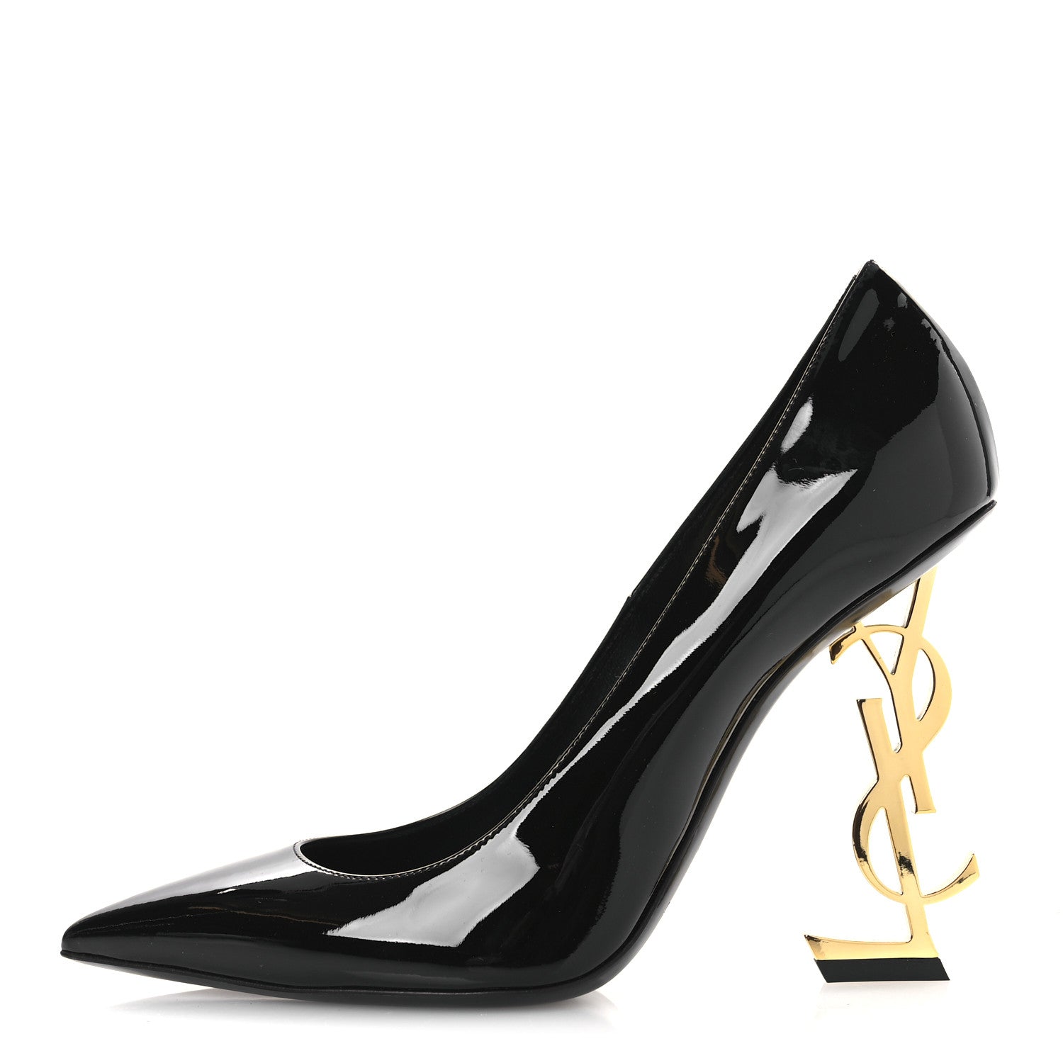 Saint Laurent Patent Opyum 110 Pumps 38 Black Gold 1 of 12