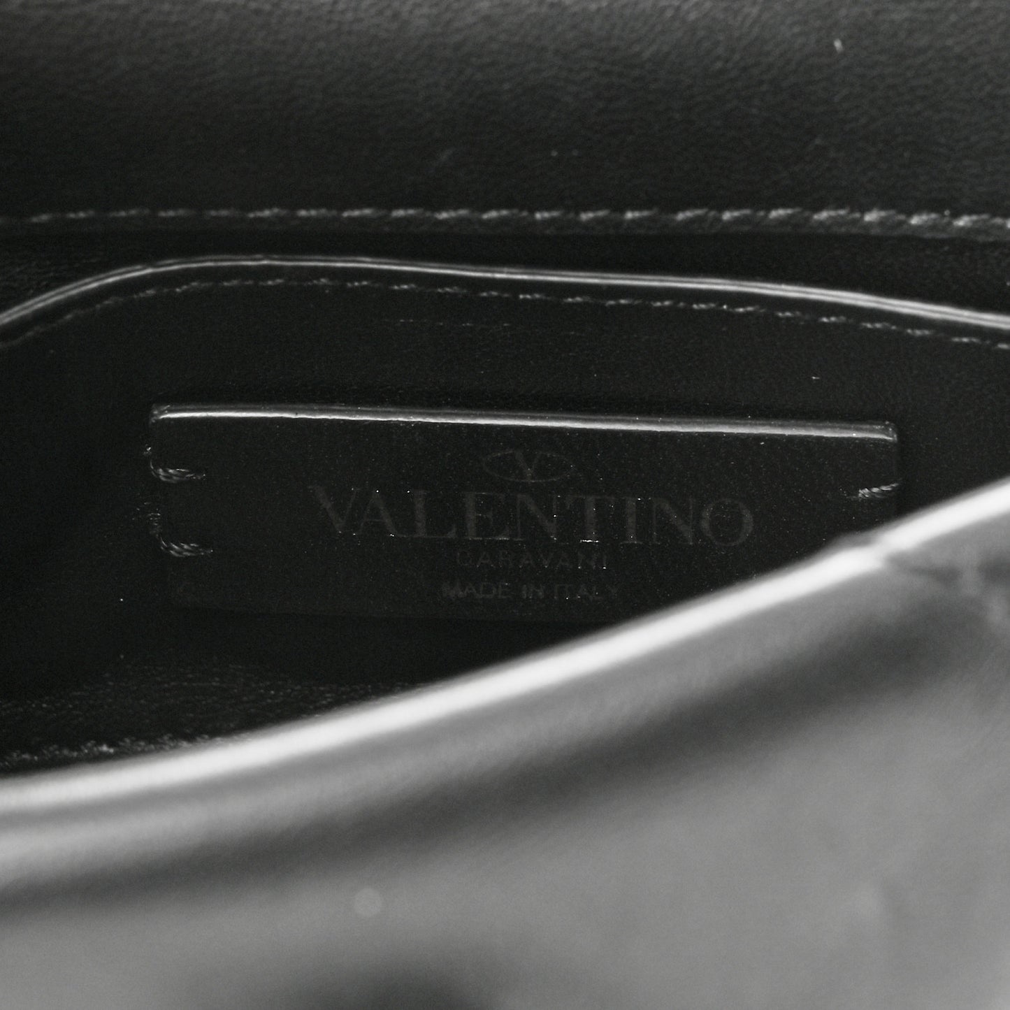 Nappa Monochrome Mini Roman Stud The Shoulder Bag Black