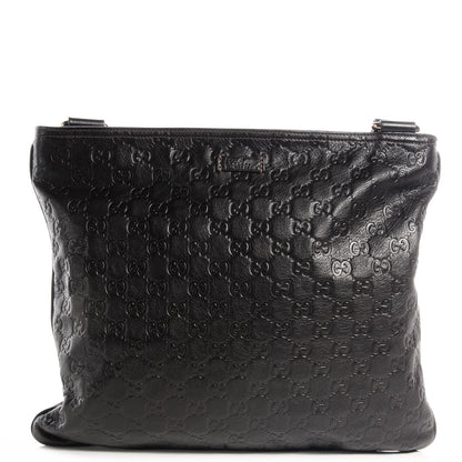 Gucci Guccissima Large Flat Messenger Bag Dark Brown 1 of 7