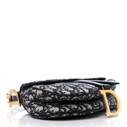 Christian Dior Oblique Saddle Bag Blue 4 of 10