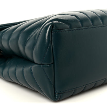 Saint Laurent Calfskin Y Quilted Monogram Medium Loulou Chain Satchel Dark Turquoise 10 of 11