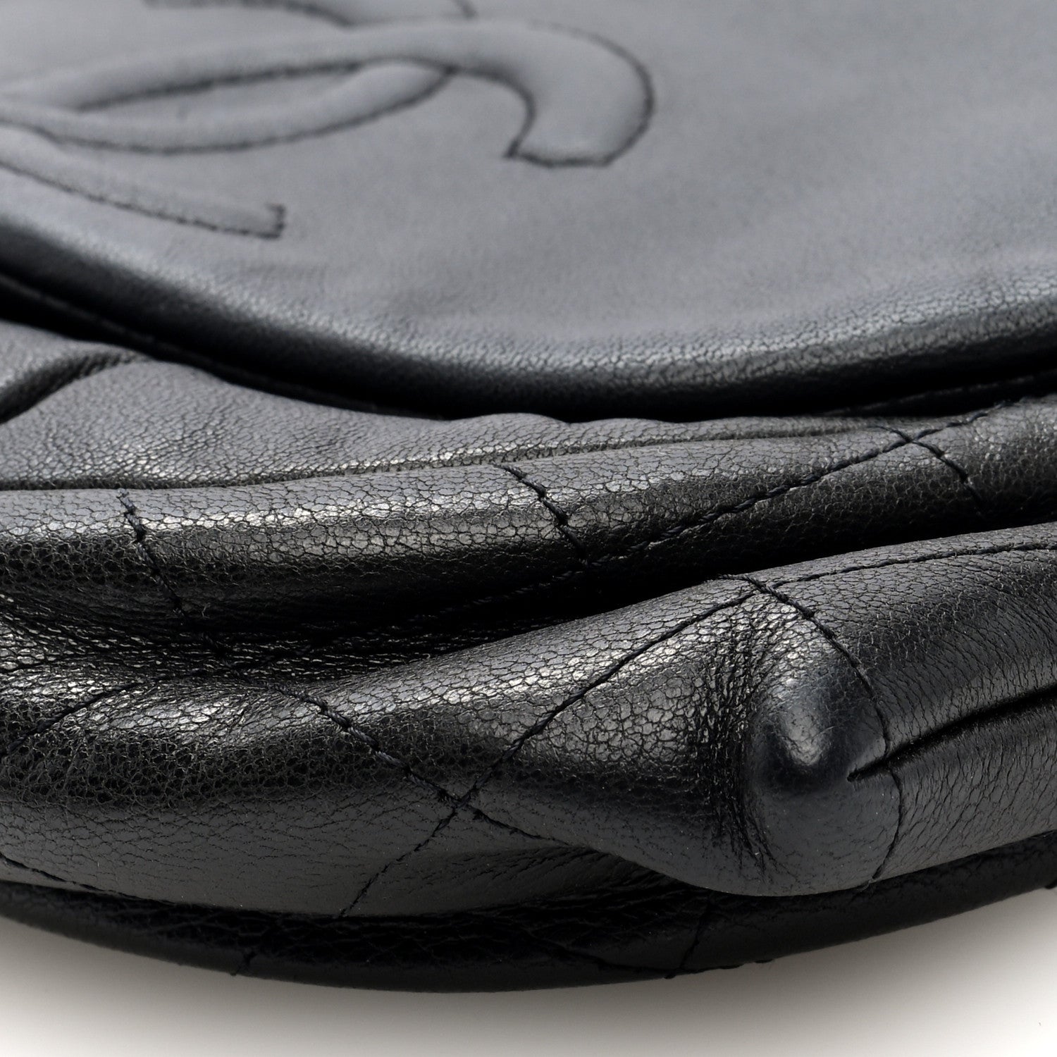 Chanel Lambskin Quilted Half Moon Wallet On Chain WOC Dark Grey 10 of 10