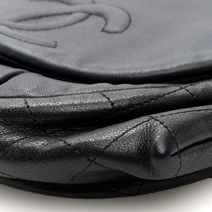 Chanel Lambskin Quilted Half Moon Wallet On Chain WOC Dark Grey 10 of 10