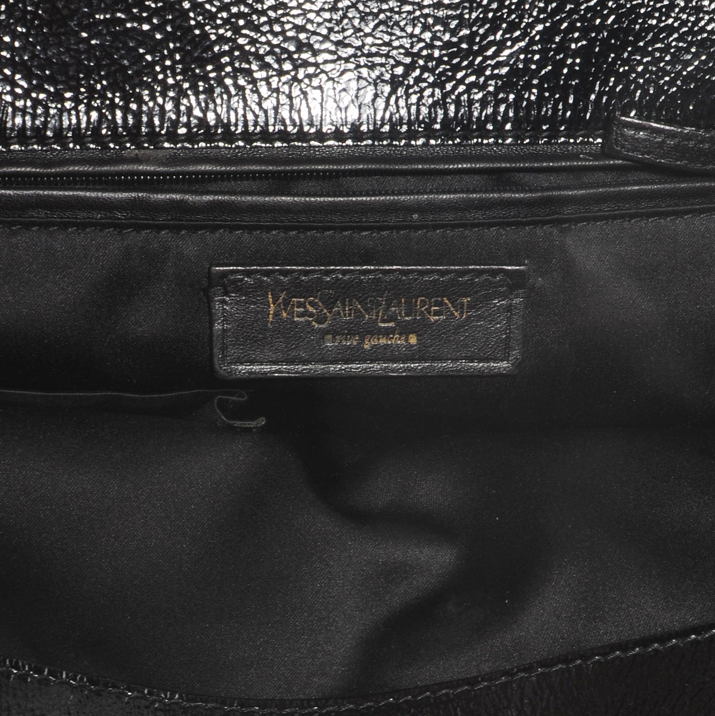 Patent Crocodile Embossed Tribute Tote Black