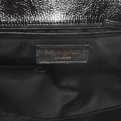 Saint Laurent Patent Crocodile Embossed Tribute Tote Black 5 of 6