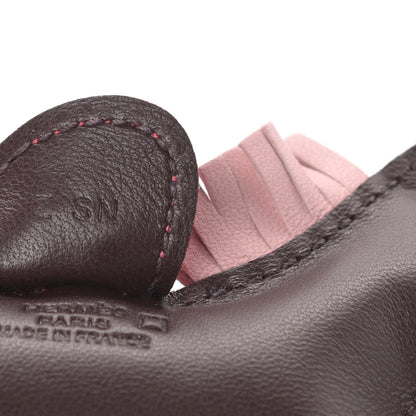 Hermes Milo Lambskin Matte Alligator Touch Grigri Rodeo Horse Bag Charm PM Rouge Sellier Framboise Rose Sakura 4 of 5