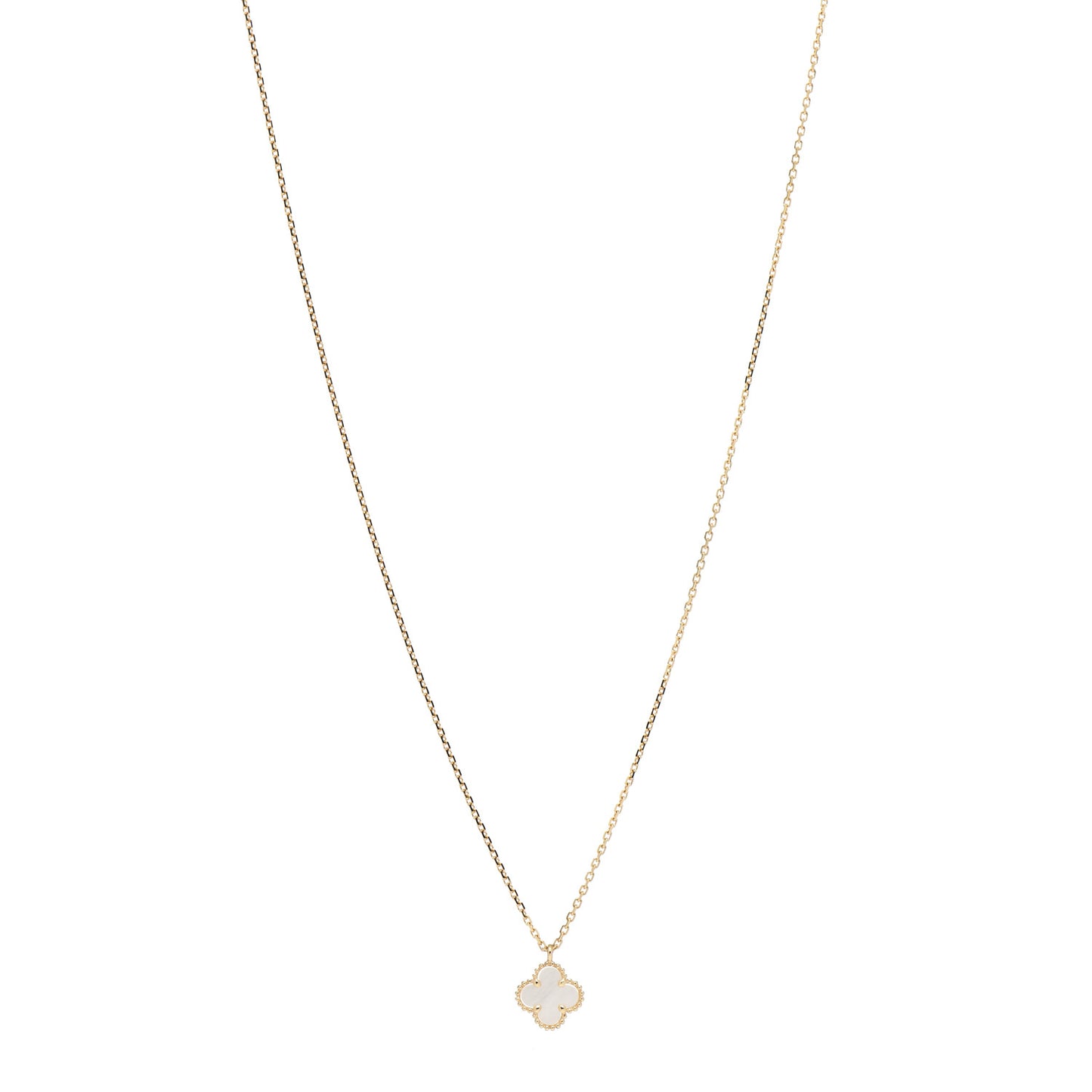 18K Yellow Gold Mother of Pearl Sweet Alhambra Pendant Necklace