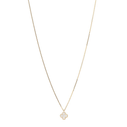 Van Cleef & Arpels 18K Yellow Gold Mother of Pearl Sweet Alhambra Pendant Necklace 1 of 5