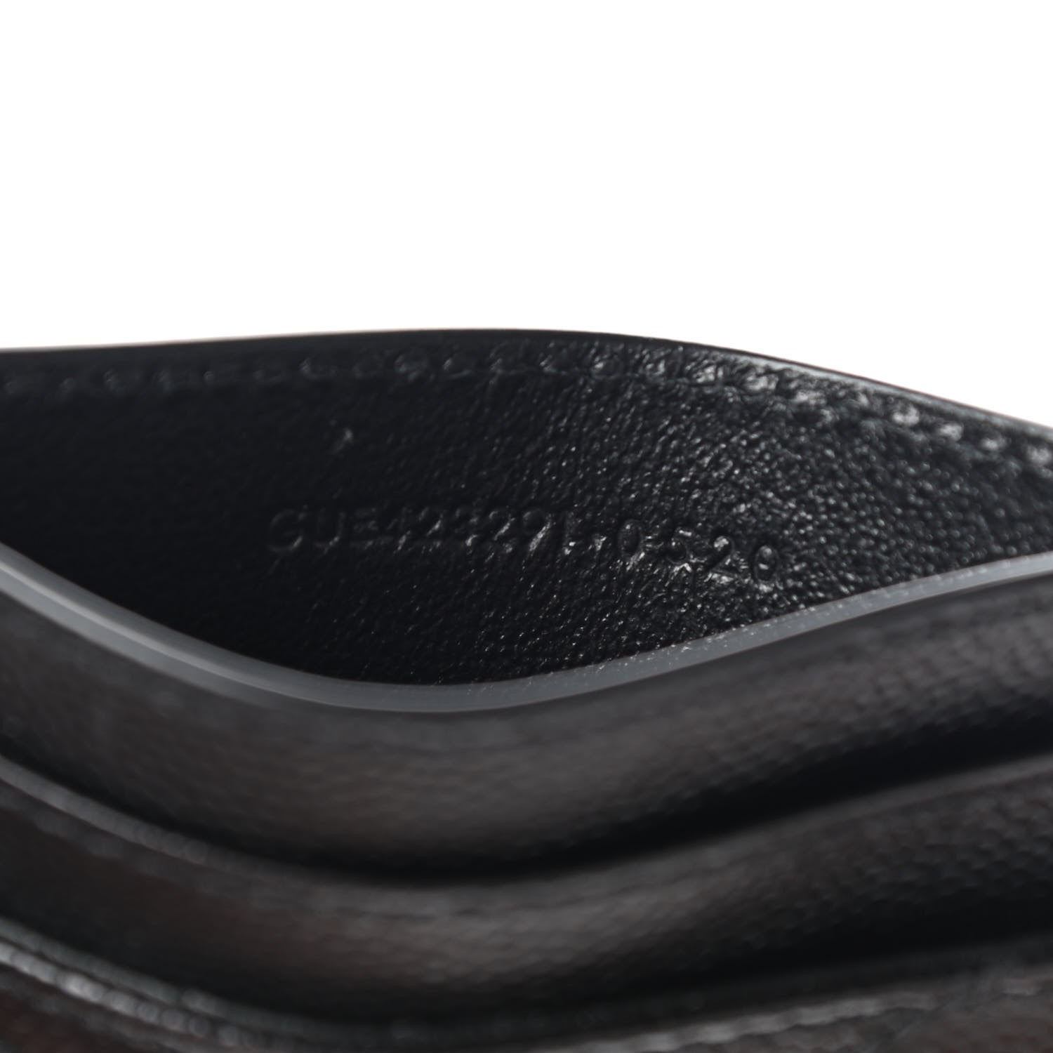 Saint Laurent Grain De Poudre Matelasse Chevron Monogram Credit Card Case Black 7 of 7