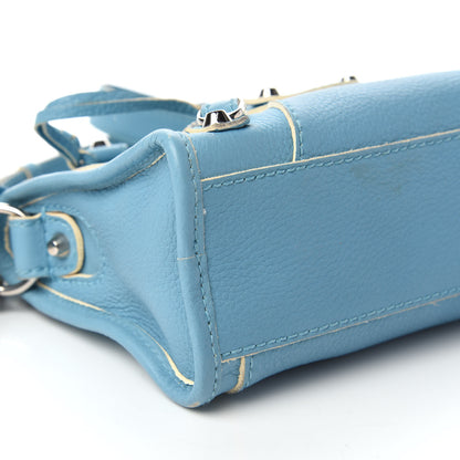 Balenciaga Supple Grained Calfskin Classic Silver Hardware Highlight Mini City Bleu Caraibes 6 of 10