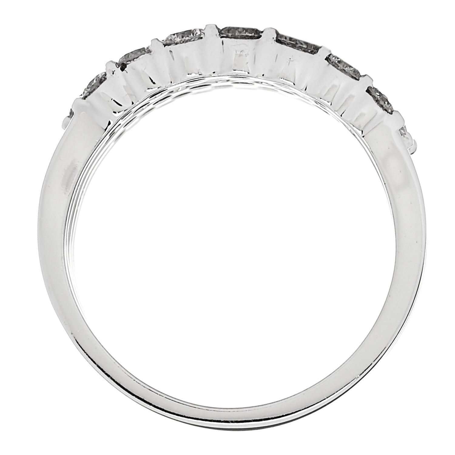 Parker & West by FASHIONPHILE 14K White Gold Diamond 1.90ctw Five Row Band Ring 53 6.25 5 of 10