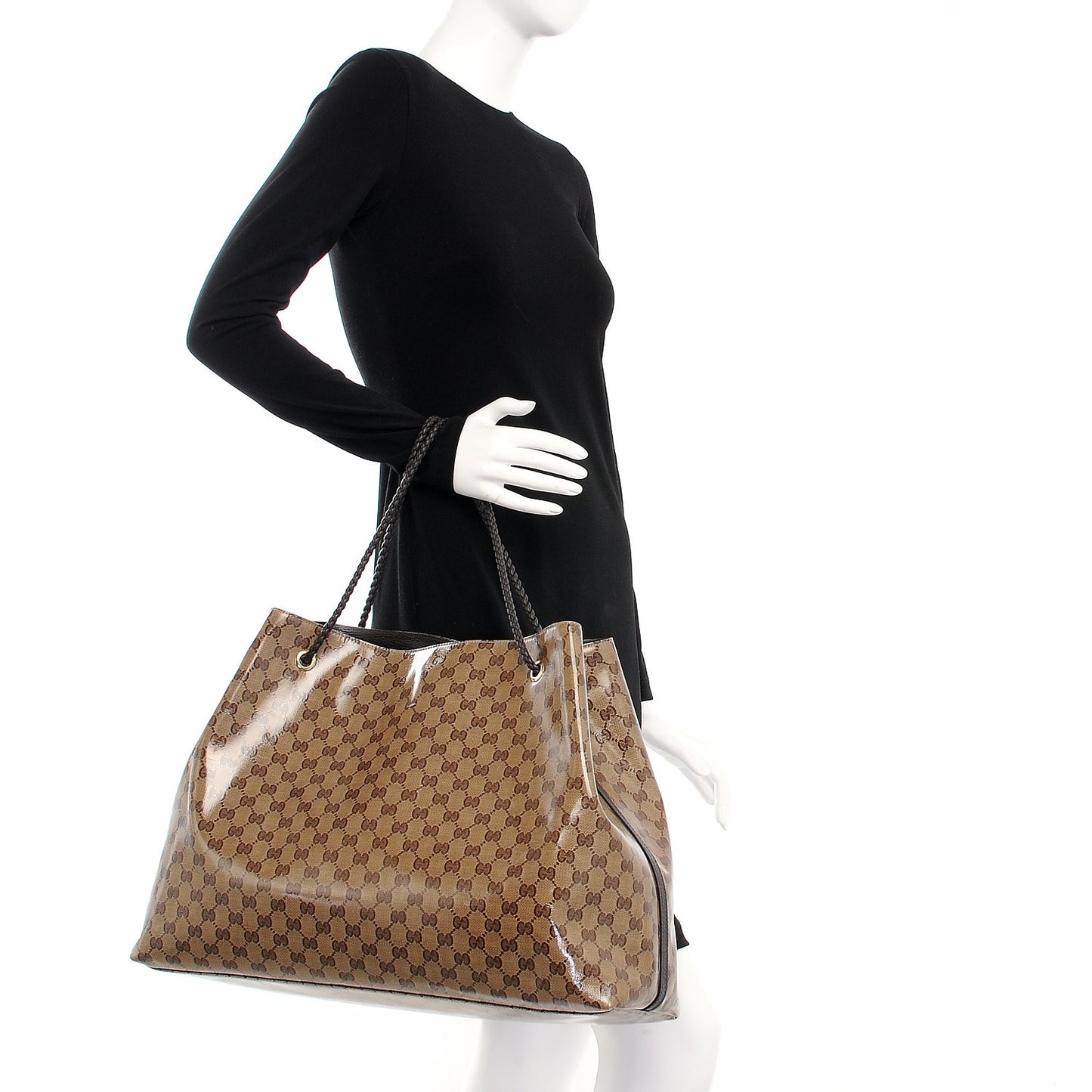 Crystal Monogram Gifford Shopping Tote Brown