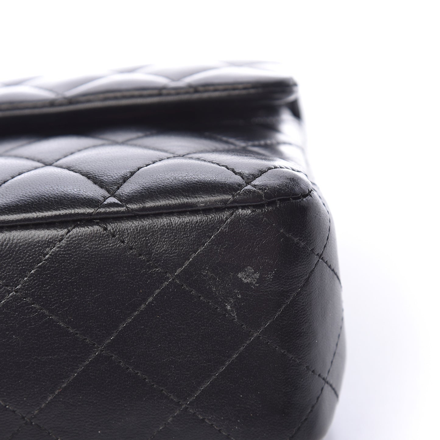 Lambskin Quilted Medium Double Flap Black