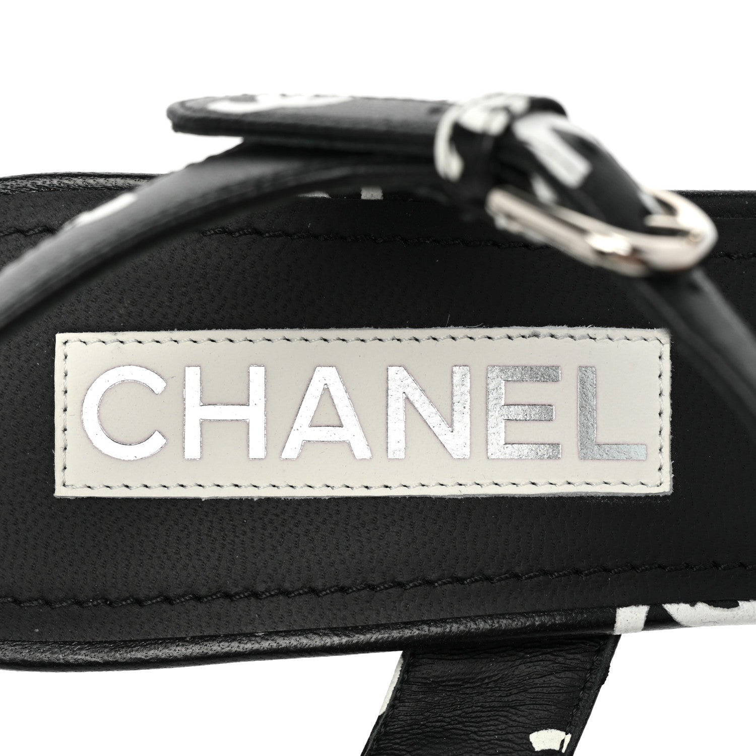 Chanel Printed Lambskin CC Platform Sandals 39 Black White 8 of 13