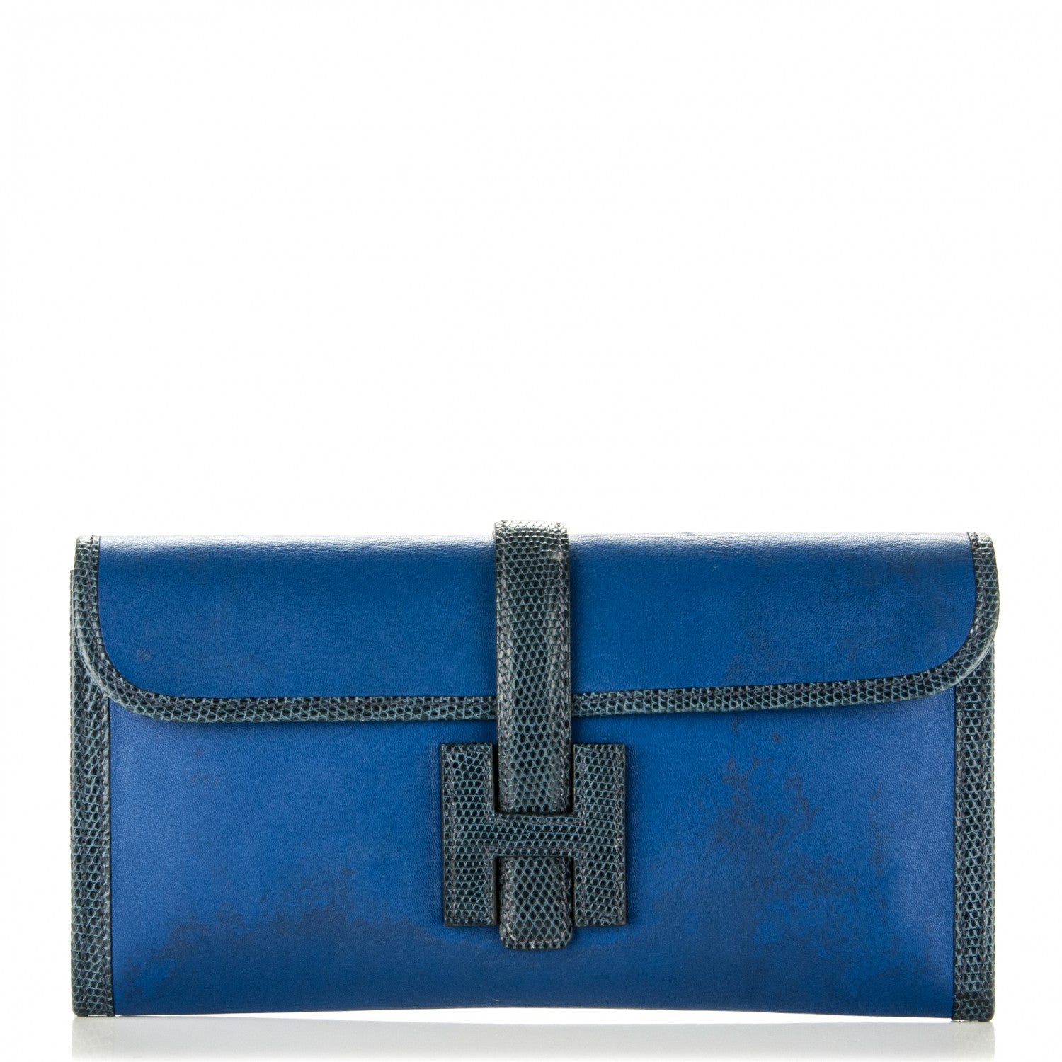 Hermes Swift Lizard Jige Elan 29 Clutch Bleu Roi 1 of 7