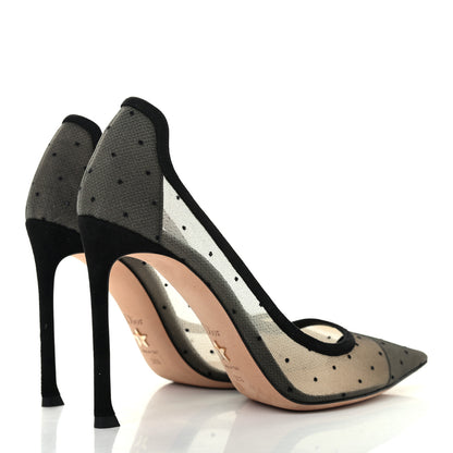Christian Dior Mesh Plumetis Tulle D-Moi Pumps 38.5 Black 4 of 7