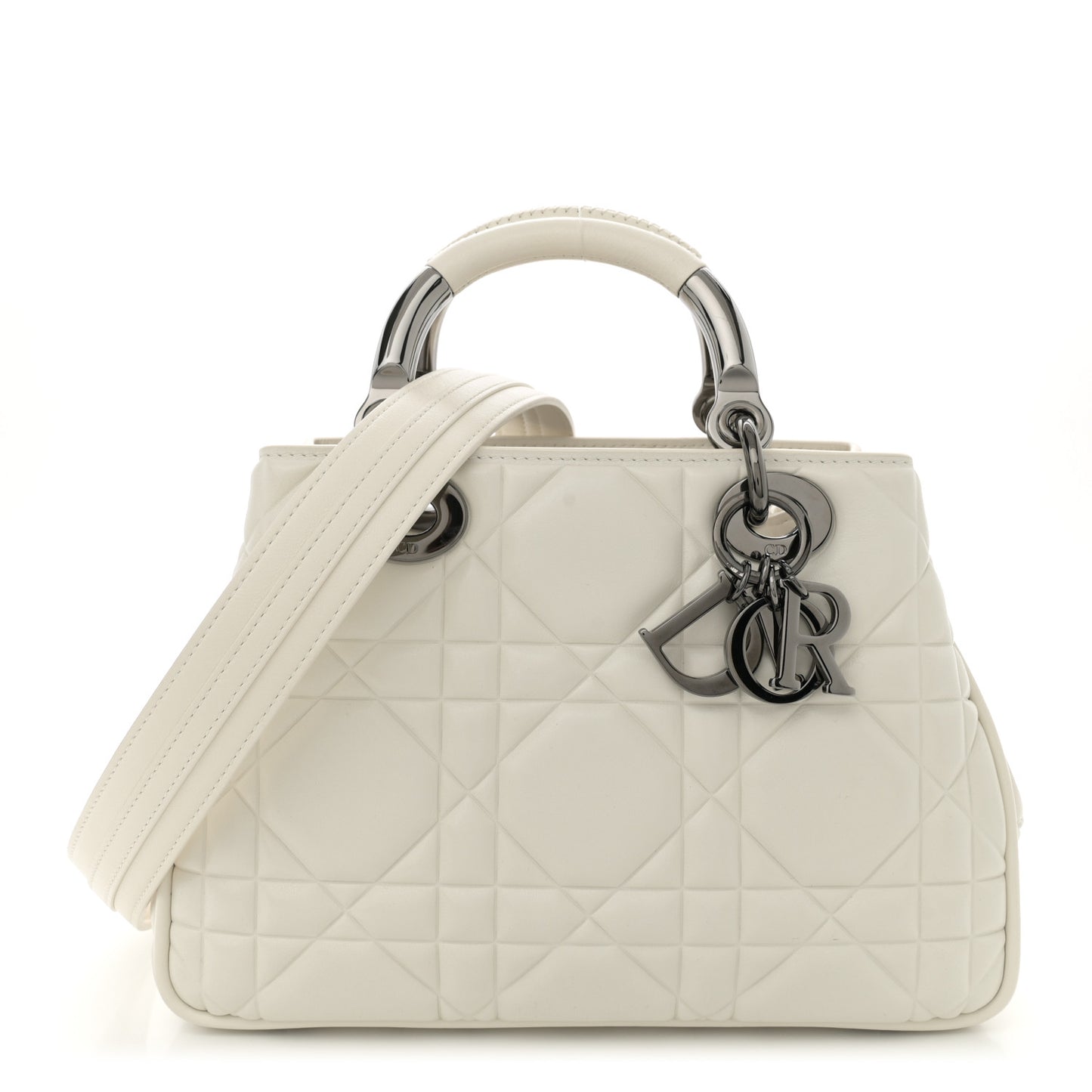 Calfskin Cannage Small The Lady 95.22 Ivory