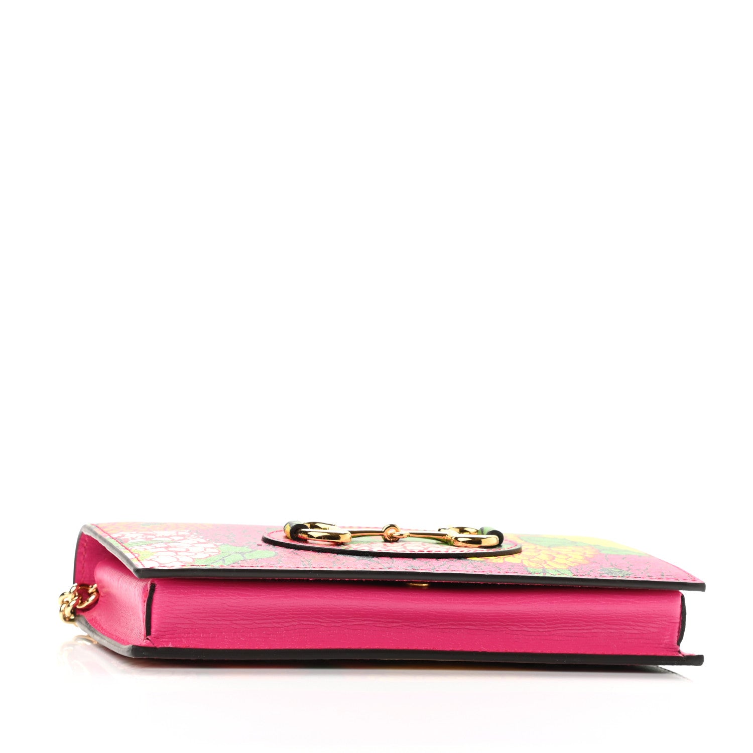 Gucci X KEN SCOTT Shangai Calfskin Pomponica Print Horsebit 1955 Wallet On Chain Multicolor Fuxia Pompon 4 of 10