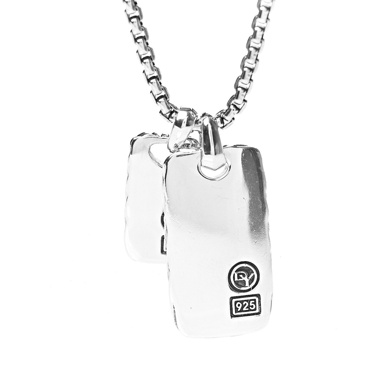 Sterling Silver Chevron Double Dog Tag Necklace