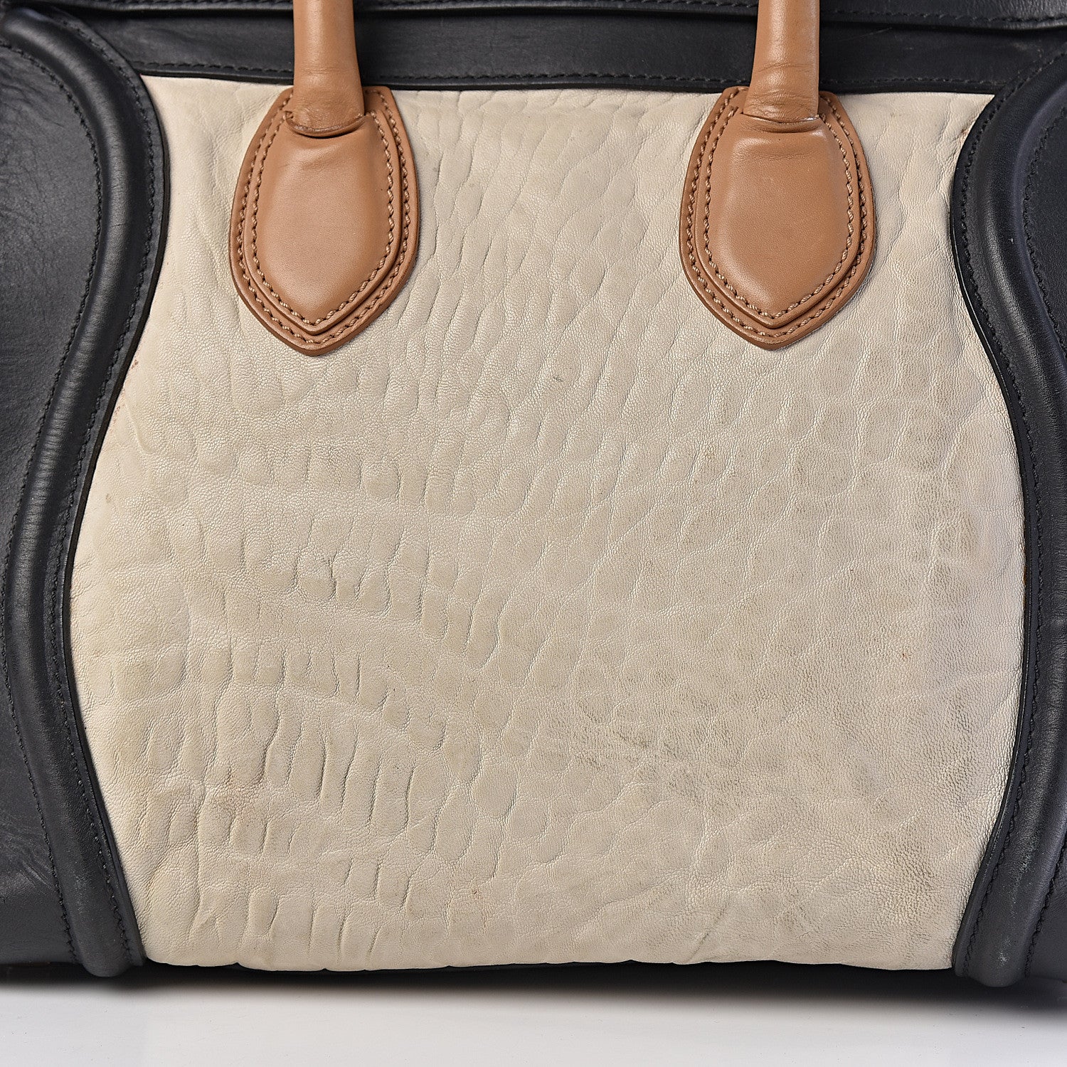 Celine Smooth Calfskin Shrunken Lambskin Mini Tri-Color Luggage White 17 of 33