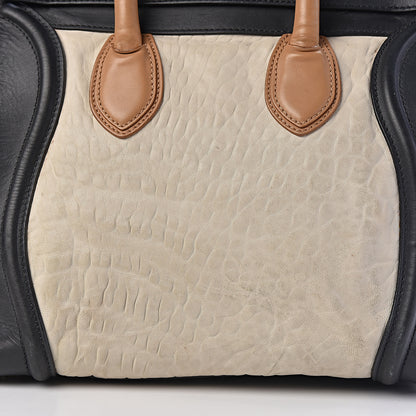 Celine Smooth Calfskin Shrunken Lambskin Mini Tri-Color Luggage White 17 of 33