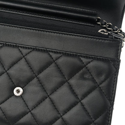 Chanel Lambskin Quilted Boy Wallet On Chain WOC Black 11 of 11