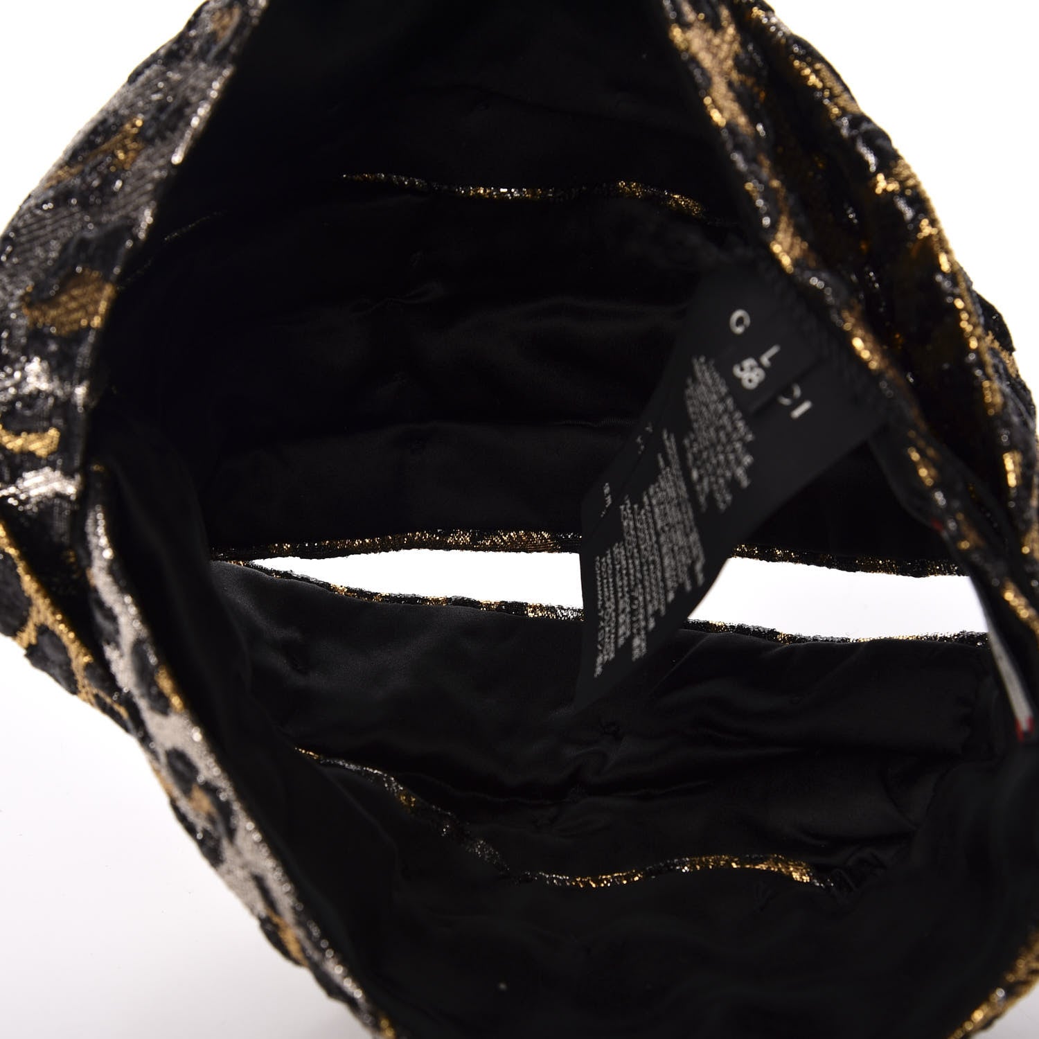Gucci Metallic Leonte Turban L 58 Black Gold 5 of 8